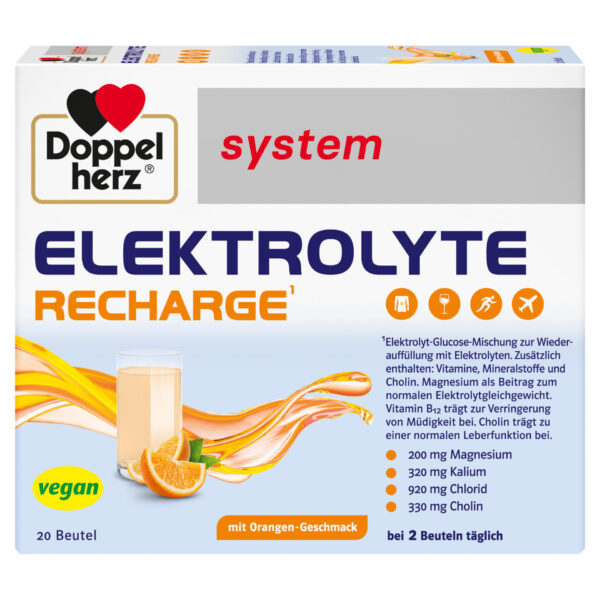 Doppelherz System Elektroliti Recharge granulat za raztapljanje, 20 vrečk Doppelherz System Elektroliti Recharge granulat za raztapljanje, 20 vrečk