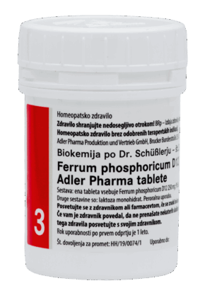 Schüsslerjeva sol št. 3 Ferum phosphoricum D12, 400 tablet