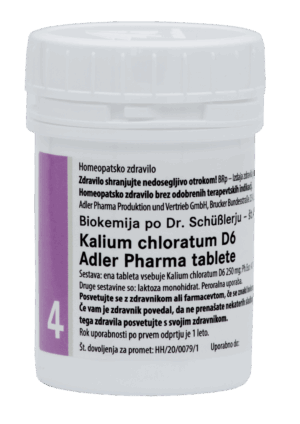 Schüsslerjeva sol št. 4 Kalium chloratum D6, 400 tablet