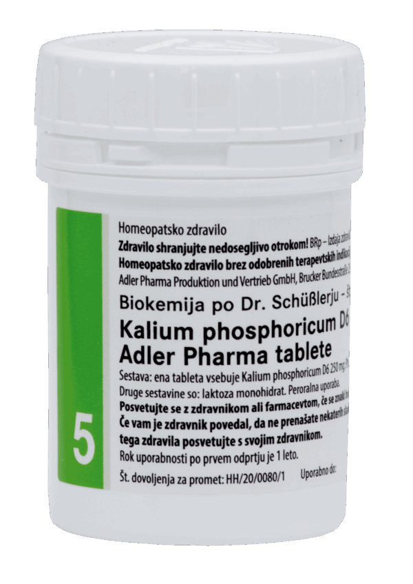 Schüsslerjeva sol št. 5 Kalium phosphoricum D6, 400 tablet Schüsslerjeva sol št. 5 Kalium phosphoricum D6, 400 tablet