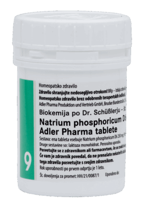 Schüsslerjeva sol št. 9 Natrium phosphoricum D6, 400 tablet