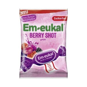 Dr. Soldan Em-Eukal Berry Shot trdi polnjeni sadni bonboni brez sladkorja, 75 g 