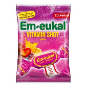 Dr. Soldan Em-Eukal Vitamin Shot trdi polnjeni bonboni brez sladkorja, 75 g