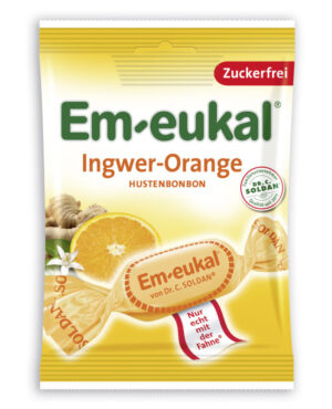 Dr. Soldan Em-eukal – ingver in pomaranča trdi bonboni brez sladkorja, 75 g