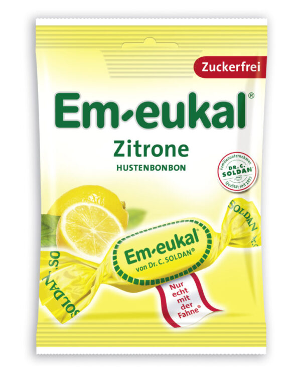 Dr. Soldan Em-eukal – limona trdi bonboni brez sladkorja, 75 g Dr. Soldan Em-eukal – limona trdi bonboni brez sladkorja, 75 g