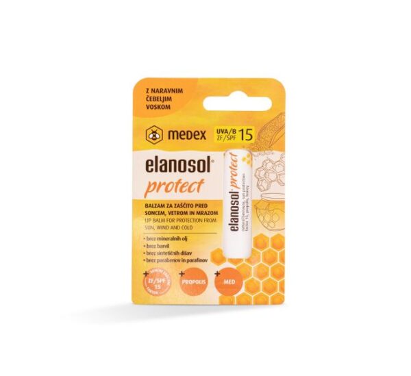 Medex Elanosol Protect balzam za zaščito ustnic pred soncem, vetrom in mrazom, 4,5 g Medex Elanosol Protect balzam za zaščito ustnic pred soncem, vetrom in mrazom, 4,5 g