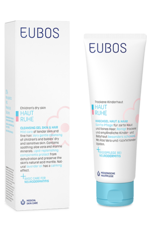 Eubos Haut Ruhe Gel za kopanje in umivanje las za otroke, 125 ml