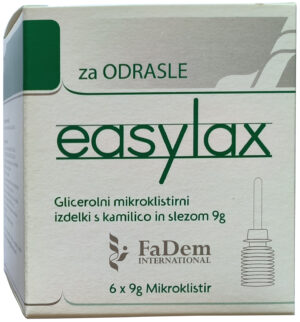 Easylax mikro klizma klistir za odrasle, 6 x 9 g
