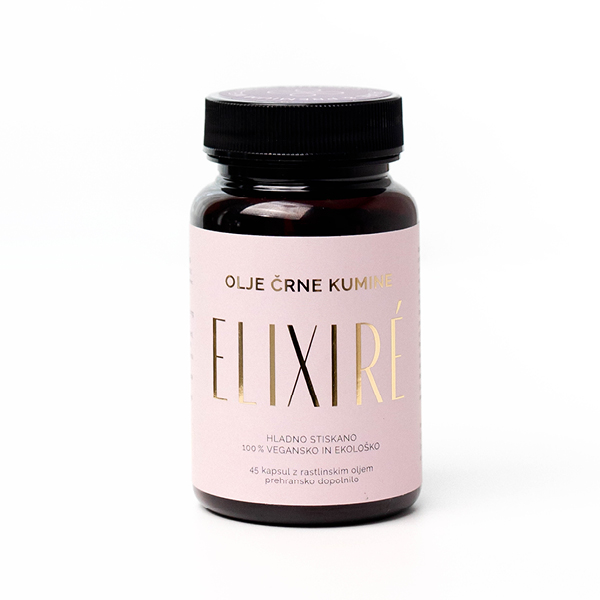 Elixire Olje črne kumine v kapsulah, 45 kapsul Elixire Olje črne kumine v kapsulah, 45 kapsul
