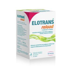 Elotrans Reload jabolko - izotonična mešanica elektrolitov in glukoze, 15 vrečk