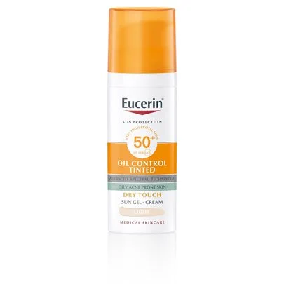 Eucerin Sun Oil Control Dry Touch obarvan kremni gel za zaščito obraza pred soncem ZF 50+ light, 50 ml Eucerin Sun Oil Control Dry Touch obarvan kremni gel za zaščito obraza pred soncem ZF 50+ light, 50 ml