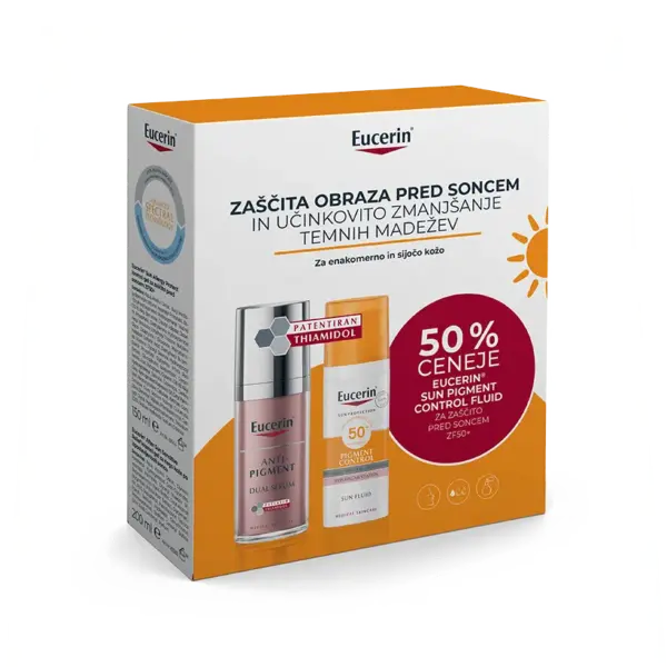 Eucerin Sun paket: Anti-Pigment Dual serum 30 ml + Pigment Control ZF 50+ 50 ml Eucerin Sun paket: Anti-Pigment Dual serum 30 ml + Pigment Control ZF 50+ 50 ml