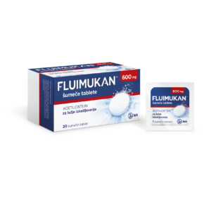 Fluimukan 600 mg šumeče tablete, 20 šumečih tablet