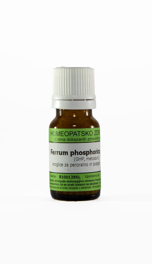 Ferrum phosphoricum C200 homeopatske kroglice, 1 g