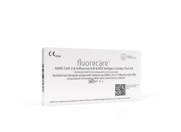 Fluorecare kombinirani komplet antigenskih testov za Sars-Cov-2 ter gripo A/B in RSV (1 komplet) Fluorecare kombinirani komplet antigenskih testov za Sars-Cov-2 ter gripo A/B in RSV (1 komplet)