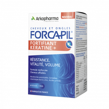 Forcapil Kératine+ za poškodovane lase in krhke nohte, 60 kapsul Forcapil Kératine+ za poškodovane lase in krhke nohte, 60 kapsul