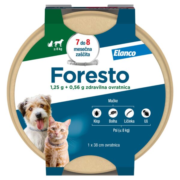 Foresto insekticidna ovratnica za mačke in pse do 8 kg, 1 ovratnica Foresto insekticidna ovratnica za mačke in pse do 8 kg, 1 ovratnica
