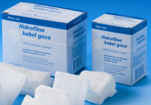 Gaza hidrofilna kabel, 5 cm x 5 m