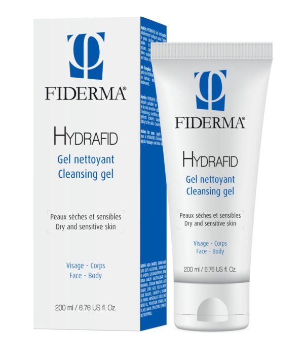 Fiderma Hydrafid čistilni gel za suho in občutljivo kožo za obraz in telo, 200 ml Fiderma Hydrafid čistilni gel za suho in občutljivo kožo za obraz in telo, 200 ml