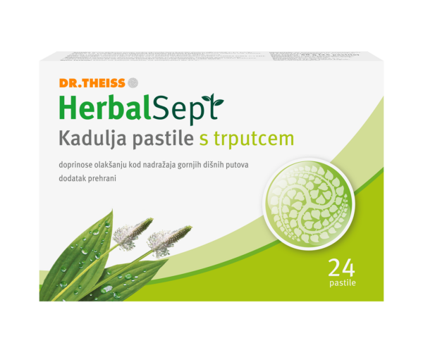 HerbalSept žajbljeve pastile s trpotcem, 24 pastil HerbalSept žajbljeve pastile s trpotcem, 24 pastil