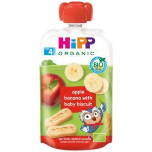 HiPP HiPPiS sadna blazinica jabolko, banana in keks BIO, 100 g