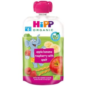 HiPP HiPPiS sadna blazinica jabolko, banana in malina s polnovrednimi žiti BIO, 100 g