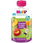 HiPP HiPPiS sadna blazinica jabolko, marabela in breskev BIO, 100 g HiPP HiPPiS sadna blazinica jabolko, marabela in breskev BIO, 100 g
