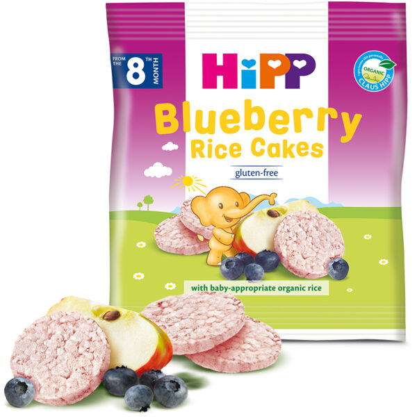 HiPP Riževi vaflji z borovnico BIO, 30 g HiPP Riževi vaflji z borovnico BIO, 30 g