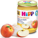 HiPP Sadje & žita – jabolko, breskev in riž BIO, 190 g