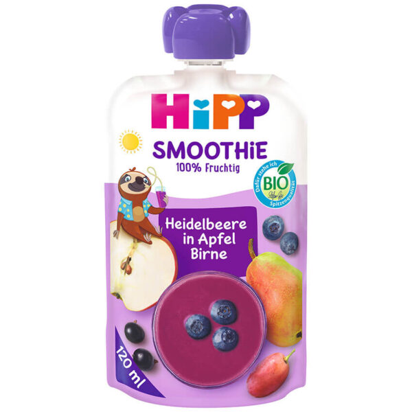 HiPP Smoothie jabolka, hruške in borovnice BIO, 120 ml HiPP Smoothie jabolka, hruške in borovnice BIO, 120 ml