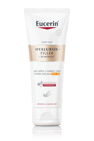 Eucerin Hyaluron-Filler + Elasticity krema za roke proti starostnim pegam ZF30, 75 ml
