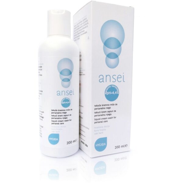 Intimea Hygieia Ansei tekoče milo za perianalno nego na osnovi hrastovega lubja, 200 ml Intimea Hygieia Ansei tekoče milo za perianalno nego na osnovi hrastovega lubja, 200 ml