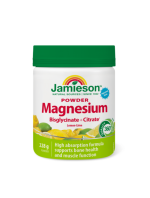 Jamieson Magnezij prašek za pripravo napitka z okusom limone in limete, 228 g