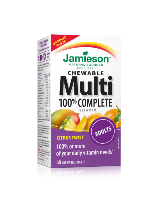 Jamieson Multivitamini in minerali za odrasle žvečljive tablete, 60 tablet Jamieson Multivitamini in minerali za odrasle žvečljive tablete, 60 tablet