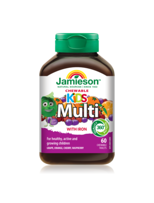 Jamieson Multivitamini in minerali za otroke žvečljive tablete v obliki živalic, 60 tablet