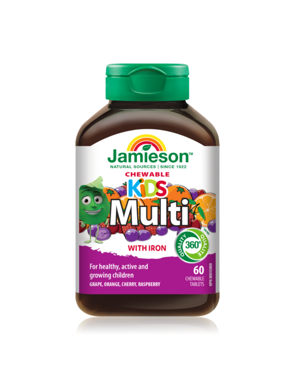 Jamieson Multivitamini in minerali za otroke žvečljive tablete v obliki živalic, 60 tablet Jamieson Multivitamini in minerali za otroke žvečljive tablete v obliki živalic, 60 tablet