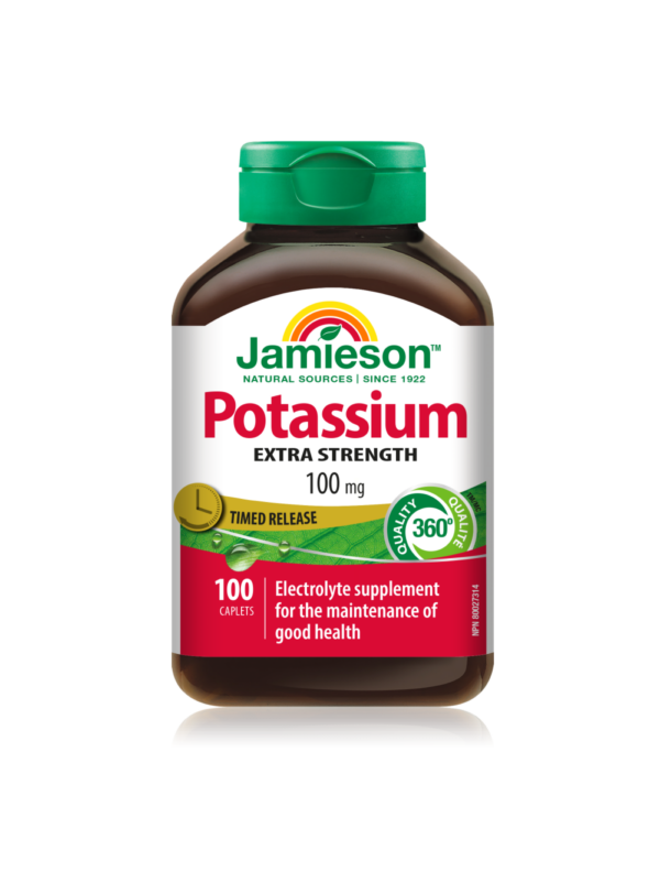 Jamieson Premium Kalij 100 mg tablete s podaljšanim sproščanjem, 100 tablet Jamieson Premium Kalij 100 mg tablete s podaljšanim sproščanjem, 100 tablet