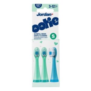 Jordan Ootie nastavki za sonično zobno ščetko za otroke 3–12 let, velikost S, zelena/modra, 3 nastavki