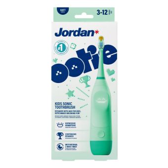 Jordan Ootie sonična zobna ščetka za otroke 3–12 let, zelena, 1 ščetka Jordan Ootie sonična zobna ščetka za otroke 3–12 let, zelena, 1 ščetka