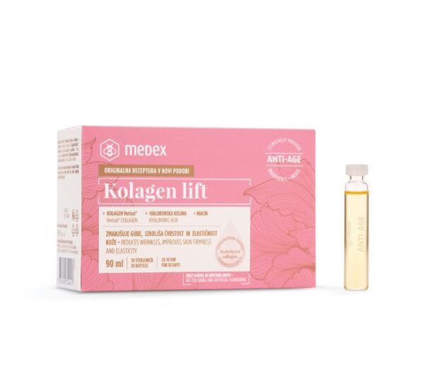 Medex Kolagenlift tekočina, 10 stekleničk po 9 ml Medex Kolagenlift tekočina, 10 stekleničk po 9 ml
