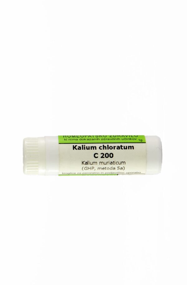 Kalium chloratum C12 homeopatske kroglice, 10 g Kalium chloratum C12 homeopatske kroglice, 10 g