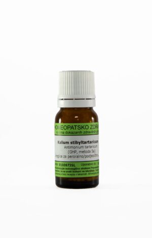 Kalium stibyltartaricum C30 homeopatske kroglice, 10 g