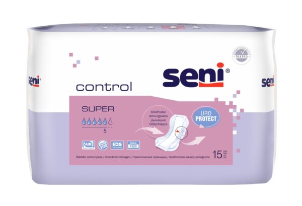Seni Control Super predloge za inkontinenco, 15 predlog Seni Control Super predloge za inkontinenco, 15 predlog