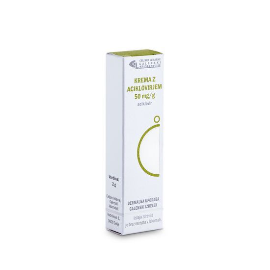 Krema z aciklovirjem 50 mg/g, 2 g Krema z aciklovirjem 50 mg/g, 2 g