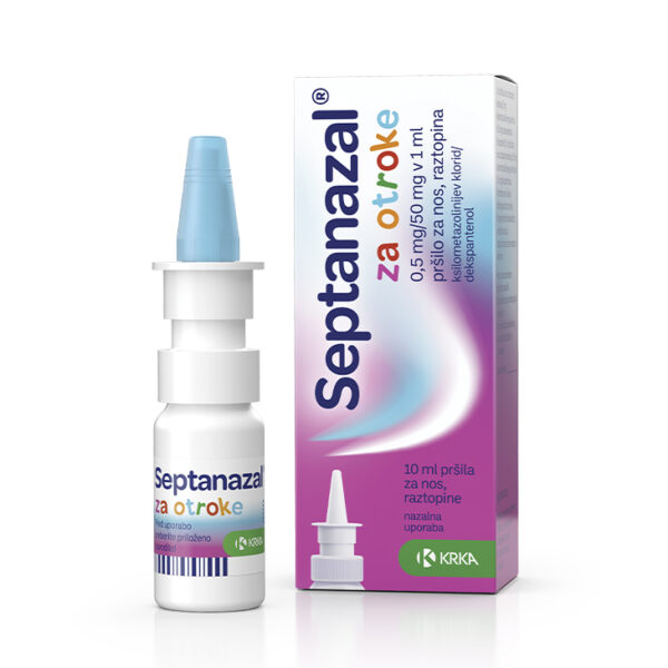 Septanazal za otroke 0,5 mg/50 mg v 1 ml pršilo za nos, raztopina 10 ml Septanazal za otroke 0,5 mg/50 mg v 1 ml pršilo za nos, raztopina 10 ml