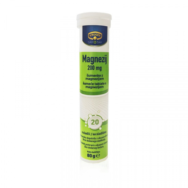 Krüger Magnezij 200 mg šumeče tablete, 20 tablet Krüger Magnezij 200 mg šumeče tablete, 20 tablet