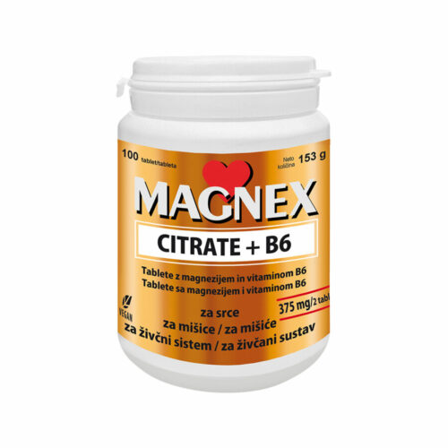 Vitabalans Magnex Citrat 375 mg + vitamin B6 tablete, 100 tablet Vitabalans Magnex Citrat 375 mg + vitamin B6 tablete, 100 tablet