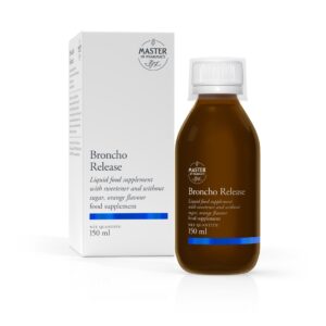 Master of Pharmacy Broncho Release sirup z okusom pomaranče, 150 ml