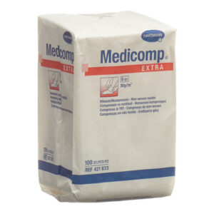 Medicomp Extra netkane nesterilne komprese (5 x 5 cm), 100 kompres