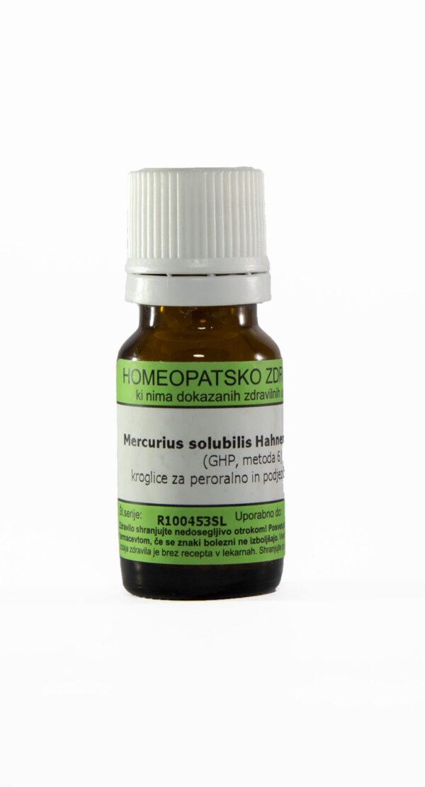 Mercurius solubilis Hahnemanni C200 homeopatske kroglice, 10 g Mercurius solubilis Hahnemanni C200 homeopatske kroglice, 10 g